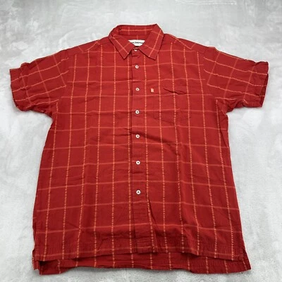 Vintage Tom Tailor Sportswear Shirt Mens Large L Orange Plaid Casual Pocket - Image 1 of 4