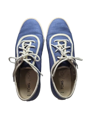 TOMS Women's Carmel Blue Canvas Sneakers Shoes Lace Up Size 9.5 - Image 1 of 4