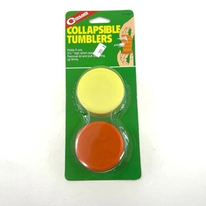 VTG Red Coghlan's Collapsible Tumblers, Set of 2 No. 655 Holds 5oz Yellow/Orange - Picture 1 of 4