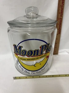 MOON PIE Glass Cookie Style Jar With Lid Kitchen 10" Tall Novelty - Picture 1 of 5