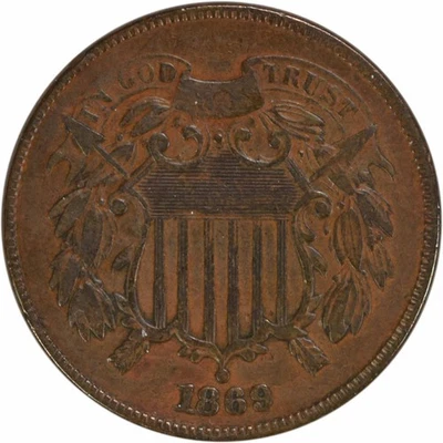 1869 Two Cent Piece VF Uncertified #920 - Image 1 of 2