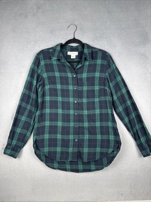 L.O.G.G. Por H&M Franela a Cuadros Para Mujer Mediana Verde Azul Acogedor Informal Gorpcore Foto 1 de 4