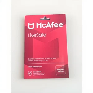 Physical Copy - McAfee Live Safe 1 Year Subscription for Unlimited Devices - New - Picture 1 of 2