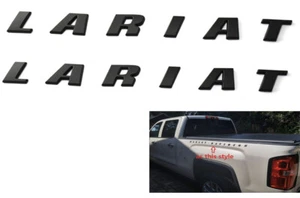 2x Lariat Emblems 3D Side Badge Nameplate Decal Sticker for F150 250 350 Black - Picture 1 of 4