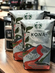 2 BOLSAS Starbucks 100% KONA GRANO ENTERO tostado medio 8,8 OZ HAWAI - Imagen 1 de 1