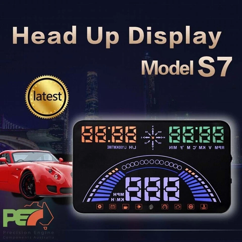 New S7 5.8" Head Up Display OBD2 & GPS Windscreen Speedometer Sys For Mazda BT50 - Image 1 of 4