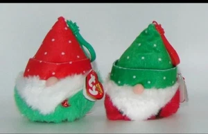 TY Beanie Boos - SET of 2 Christmas 2023 Releases (Topsy & Turvey)(Key Clips) - Picture 1 of 1