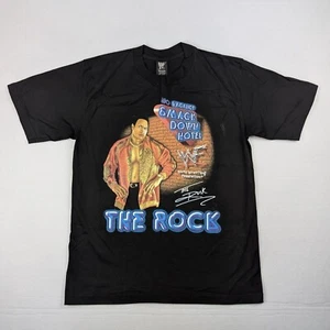 Vintage WWF The Rock Smack Down Hotel Black Large T-Shirt Authentic Tee WWE - Picture 1 of 7