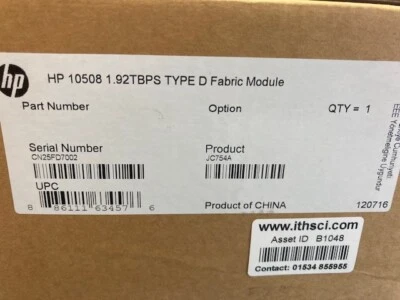 HP JC754A HP 10508 1.92TBps Type D Fabric Module – Brand New In Box Inc Delivery - Image 1 of 2