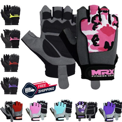 Mujeres Medio Dedo Gimnasio Guantes Entrenamiento Levantamiento de Pesas Damas Ejercicio Fitness MRX Foto 1 de 4