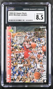 1992-93 UPPER DECK MICHAEL JORDAN #453 CGC 8.5 NM/MINT IN YOUR FACE ICONIC -CARD - Picture 1 of 2