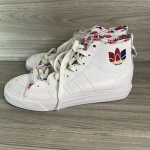 Adidas Nizza Hi Top White Red Blue Green Men’s Size 8.5 Casual Original New - Picture 1 of 9