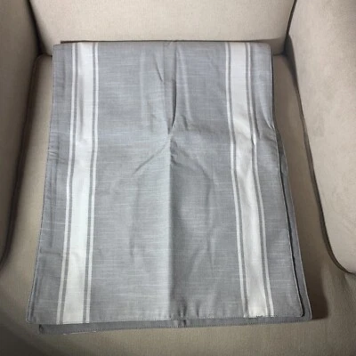 New Threshold Table Runner Gray White Stripe 100% Cotton 14x72” Farmhouse - Image 1 of 4
