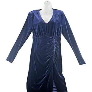 Sehr Samt gerafftes Bleistiftkleid, Größe UK 12, marine, UVP 45£ - Bild 1 von 14