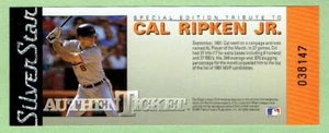 CAL RIPKEN JR Orioles ~ 2001 Silver Star AuthenTicket - Picture 1 of 1