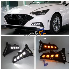 Kits de luces antiniebla LED de dos colores para parachoques de conducción para Hyundai Sonata 2020-2021 - Imagen 1 de 12