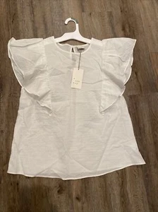 Women's Flutter Sleeve Tank Top - A New Day - White - Picture 1 of 2