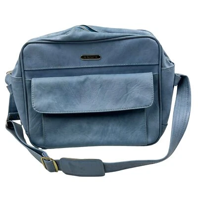 Bolso de Hombro de Viaje Samsonite Vintage Bandolera Ajustable Azul Vinilo Fin de Semana  Foto 1 de 4