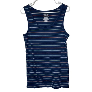 Camiseta sin mangas Time And Tru para mujer azul marino a rayas talla 2XL informal - Imagen 1 de 5