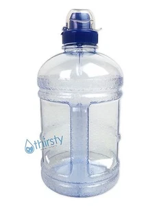 BPA Free Half Gallon Water Bottle Drinking Jug Canteen Sports Cap 64 oz Aqua H2O - Picture 1 of 2