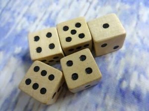 Vintage Set of 5 Challenge Yahtzee Replacement Part Wood White Piece Marker 1974 - Picture 1 of 5