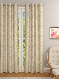 The Conversion Premium Jacquard Stoff Self Floral Design Gold Farbe Öse 5 - Bild 1 von 7