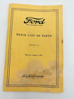 FORD Price List Of Parts 1928