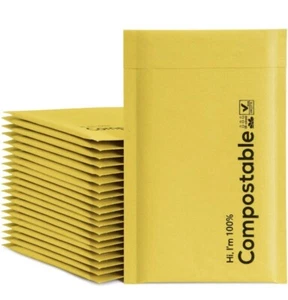 4x8 100 % biologisch abbaubare Luftpolsterversender, 25 Stck. 000 kompostierbare gepolsterte Verpackung - Bild 1 von 5