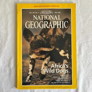 NATIONAL GEOGRAPHIC (AFRICA'S WILD DOGS & CASPIAN SEA) MAY 1999 MAGAZINE NO Map - Picture 1 of 3