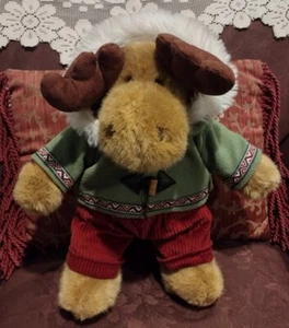 Dan Dee Brown Moose Plush w/ Native American Hoodie Corduroy Pants Stuffed 16" C - Picture 1 of 3