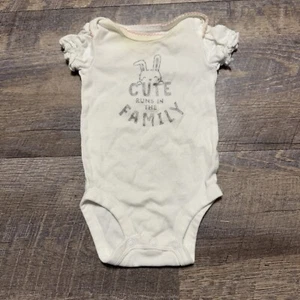 Carter’s Just One You White 3M Cute Runs In The Family Bunny One Piece - Picture 1 of 4
