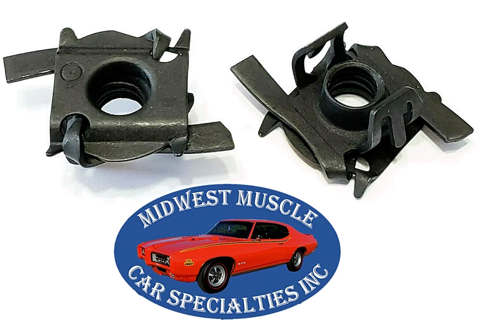 Ford Mustang 5/16-18 Fender Hood Adjuster Leveler Rubber Bumper Cage Nut 2pcs TP - Image 1 of 4