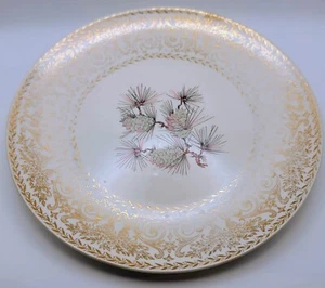 Lifetime China Co Pine Cone  10" plate 1950s Gold Pattern Set Of 3 - Picture 1 of 7