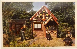 Cartolina pubblicitaria Hansel & Gretel nel villaggio nano Busch Gardens Tampa FL - Foto 1 di 1