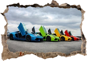Super Sports Car Racing Lamborghini 3d Mural Wall View Sticker Poster Decal z766 - Picture 1 of 1