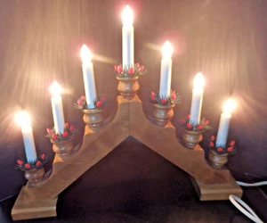 KONSTSMIDE Weihnachtslichterbogen Holz 7 Lichter 230V funkionsfähig - Bild 1 von 5