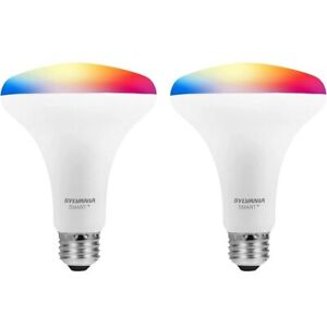 2 Pack SYLVANIA LED Smart Bluetooth Bulbs - Full Color - 65W - Works with Alexa