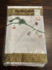 New Vintage Springmaid Wondercale Standard Pillowcases 50/50 Percale Floral