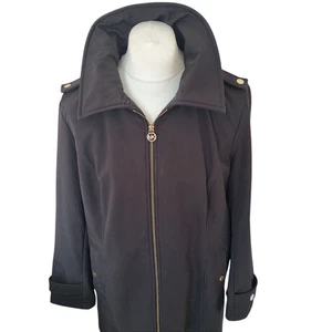 Michael Kors Trench Coat Jacket Fleece Lined Black Gold Accents Mens  - Picture 1 of 11