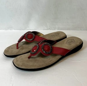 New Lifestride Estella Women’s Red Thong Sandals / Size 10M - Picture 1 of 10