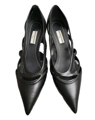 Balenciaga Paris Talla US 6.5 (EU 36.5) Negro Gatito Tacón Zapatos Punta Punta Punta Foto 1 de 4