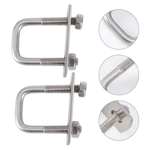 2 Pezzi Morsetto Quadrato Metallo Morsetti a U in Acciaio Inox Ammortizzatore a Vite - Foto 1 di 12