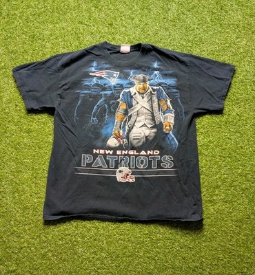 Camisa De Colección Y2K New England Patriots Para Hombres XL Negra NFL Fútbol Gráfico Grande Foto 1 de 4
