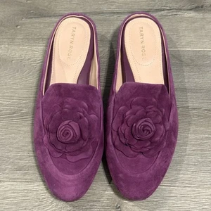 Taryn Rose Shoe Women Blythe Mules Silky Violet Suede Leather (Size 6 / 36) - Picture 1 of 6