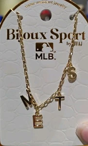 Bijoux SportsLuv AJ New York Mets Letter Charm Baseball Mlb Necklace - Picture 1 of 2