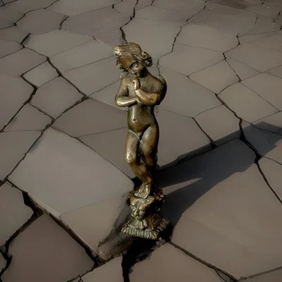 Ancien sceau angelot ou chérubin en bronze patiné - Photo 1/4