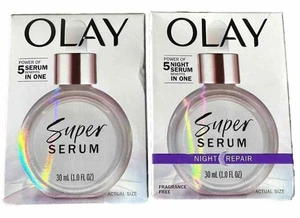 NUEVO Olay Suero Facial Renovador Día y Noche Reparación Super Suero Set Botellas 1oz - Imagen 1 de 1