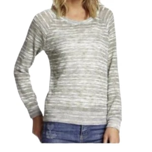 Harlowe & Graham womens large knit green white space dye sweater top cute anthro - Picture 1 of 9