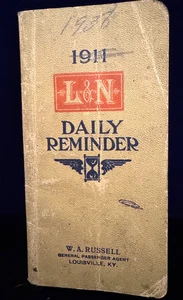 Vintage 1911 "Reminder" Booklet from L & N Railroad - Picture 1 of 11