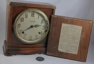 Antique Ingraham Cornell Eight Day Clock in Wood Case No Key AS IS Untested - Picture 1 of 13